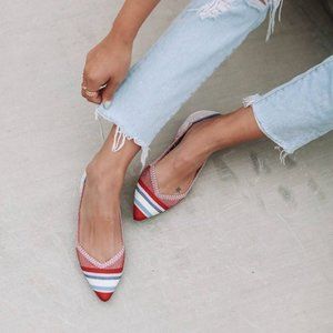 NIB Rare Rothy’s Red Varsity Stripe Points Sz 6